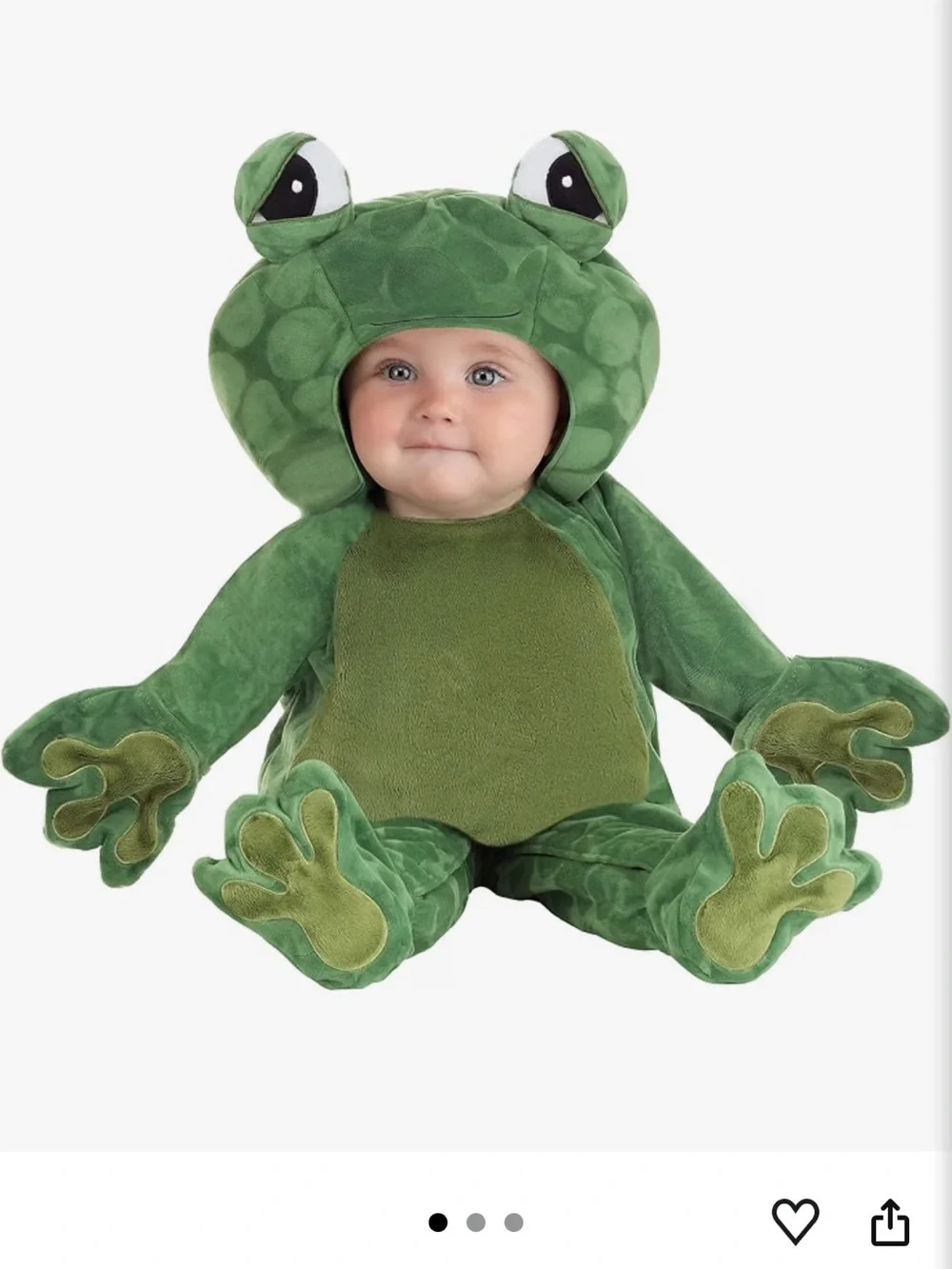 Baby 6-9 month Green Frog Hooded Costume One-Piece